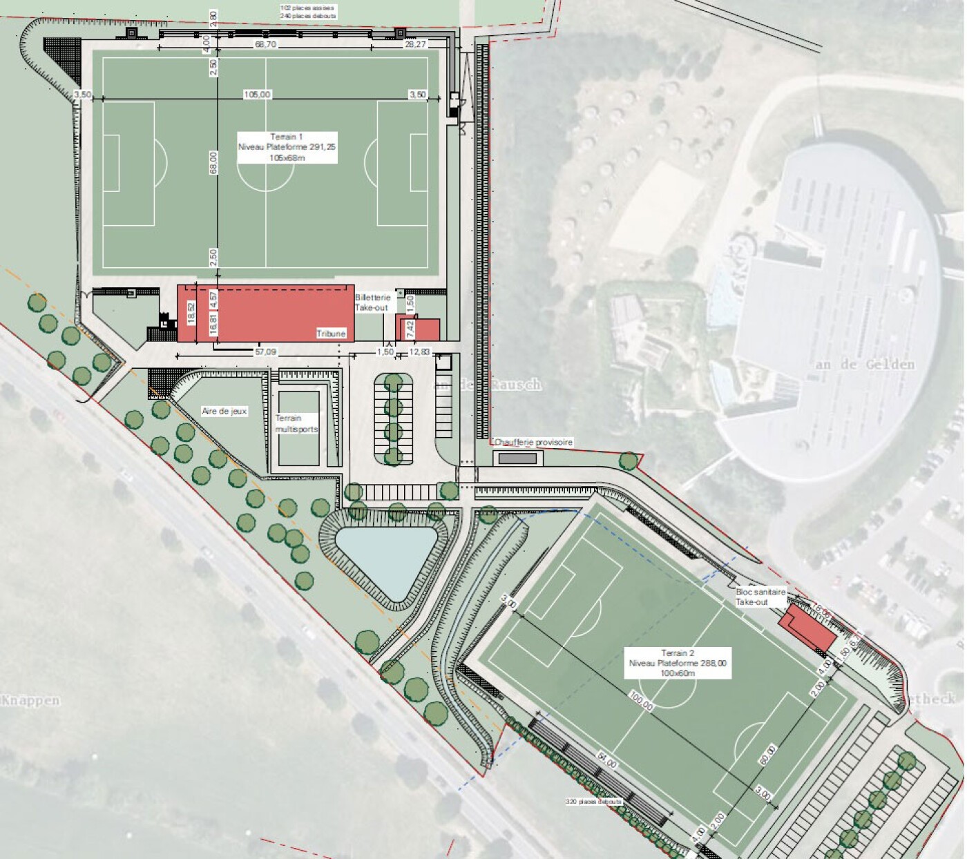 Construction du nouveau Campus de Football à Strassen 2023-2025